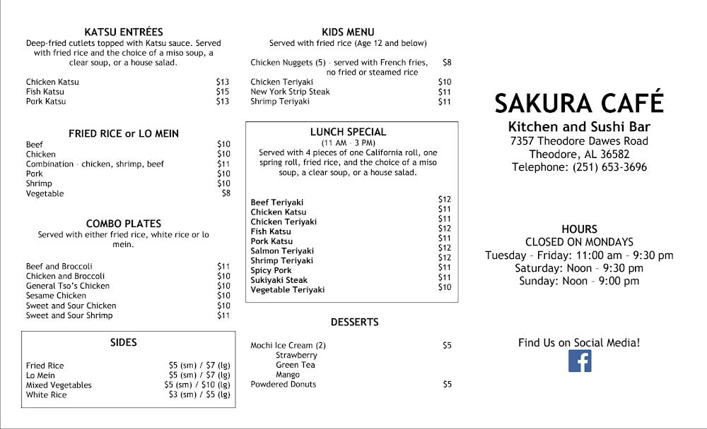 Sakura Cafe Menu image 2